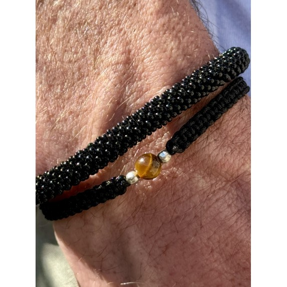 Bracelet homme tissé - Noir