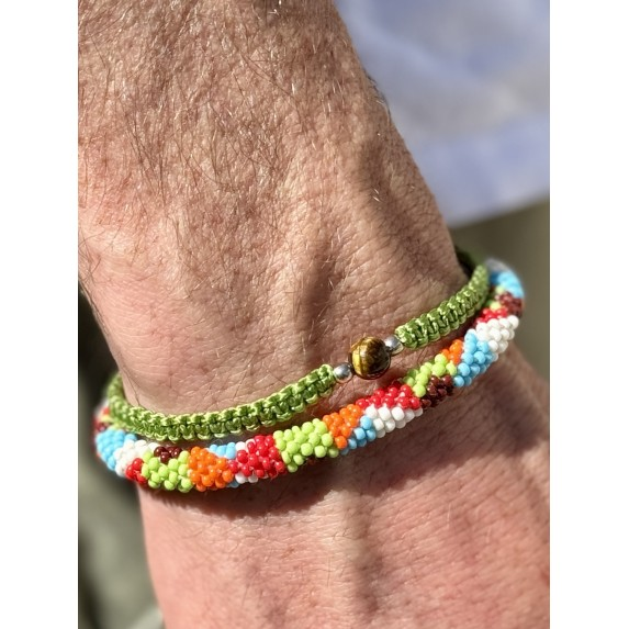 Bracelet homme tissé - Vert
