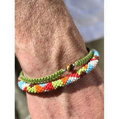 Bracelet homme tissé - Vert