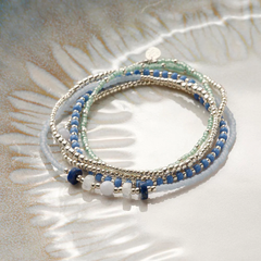 Bracelet Experience Lapis Lazuli / Agate dentelle bleue / Pierre de lune