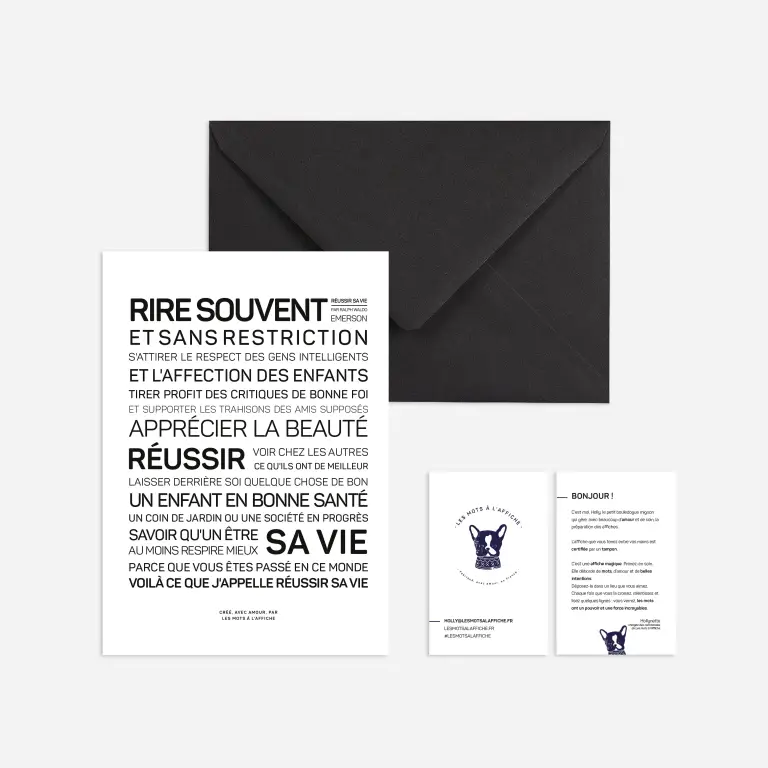 Carte - mini affiche Rire souvent, réussir sa vie