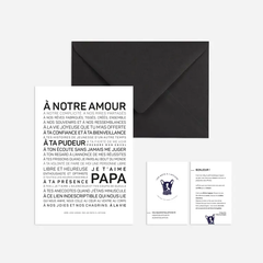 Carte - mini affiche A notre amour Papa