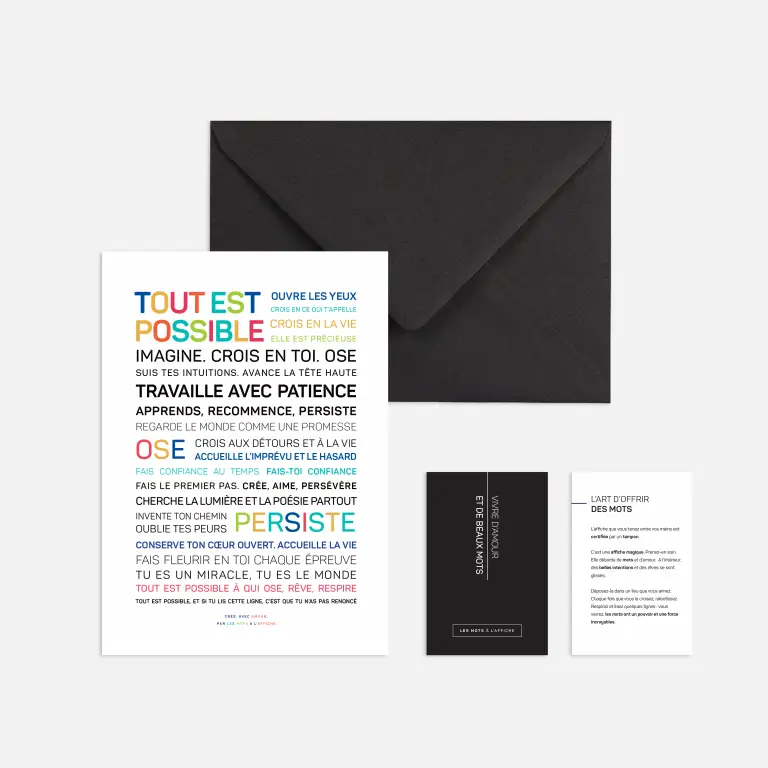 Carte - mini affiche Tout est possible (couleurs)