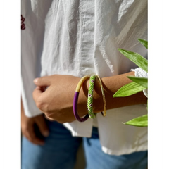 Bracelet népalais Vert, rose