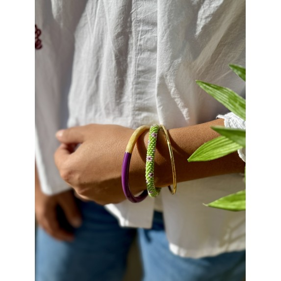 Bracelet népalais Vert, rose