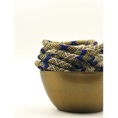 Bracelet népalais Bleu, blanc, or, vert