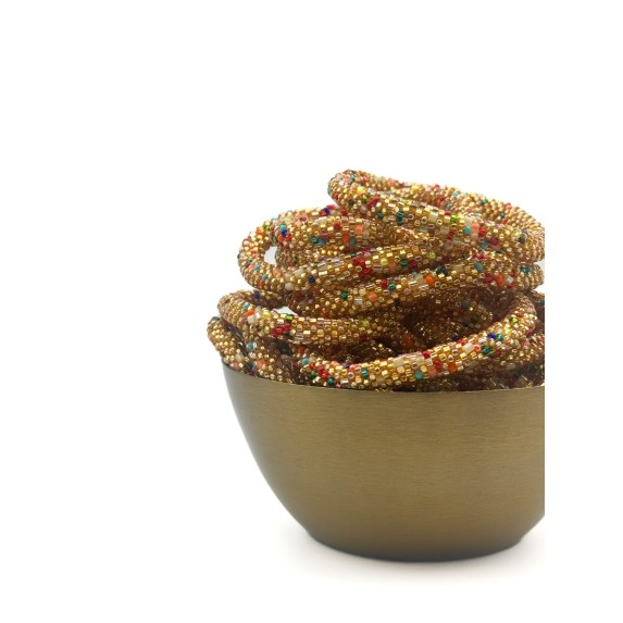 Bracelet népalais Or, multicolore