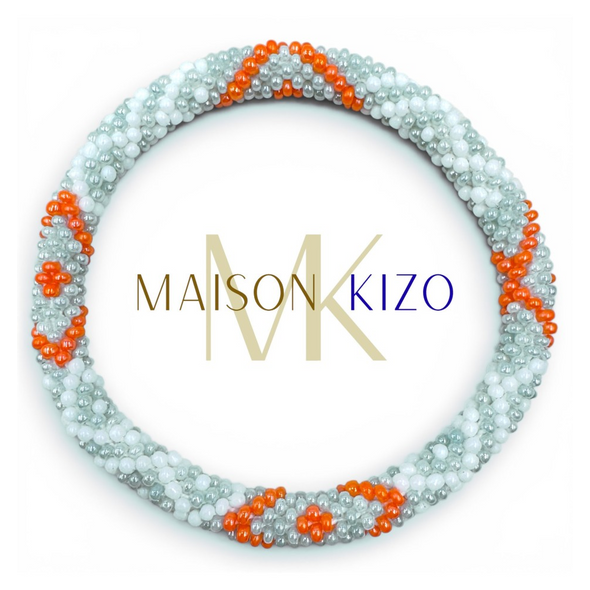 Bracelet népalais Bleu, blanc, orange