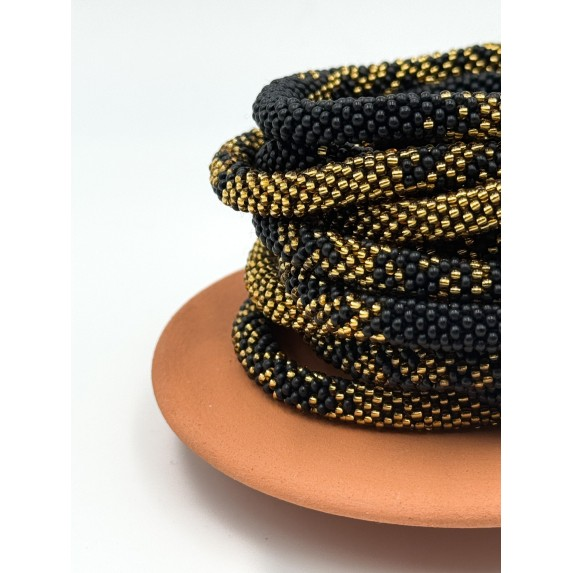 Bracelet népalais Noir, or