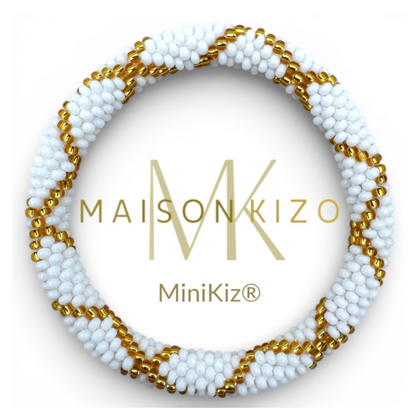Mini Bracelet népalais Blanc, or