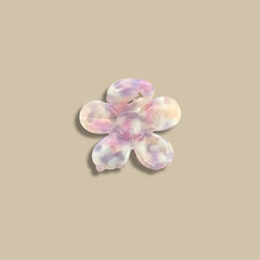 Petite pince à cheveux fleur - Moucheté lilas