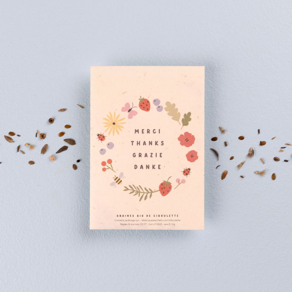 Sachet de graines - Merci Thanks Grazie Danke