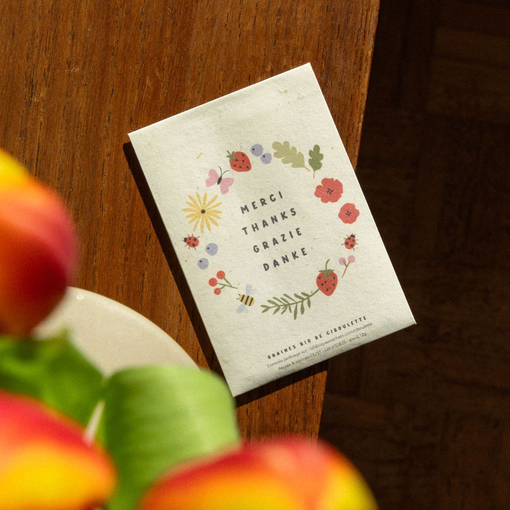 Sachet de graines - Merci Thanks Grazie Danke