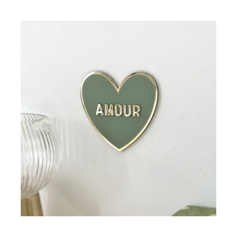 Décoration murale Joli Coeur Amour - Sauge