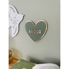 Décoration murale Joli Coeur Amour - Sauge