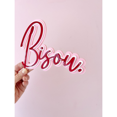 Décoration murale effet néon - Bisou