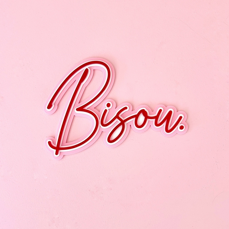 Décoration murale effet néon - Bisou