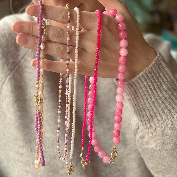 Collier Bonnie - Rose fluo