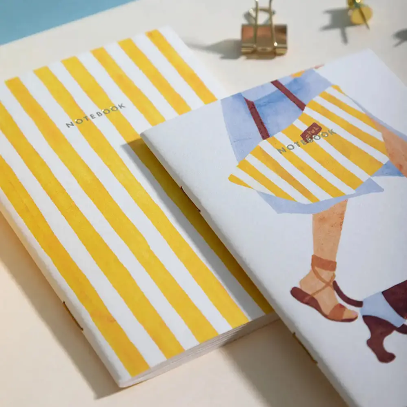 Summer Dachshund - Duo de carnets de poche A6