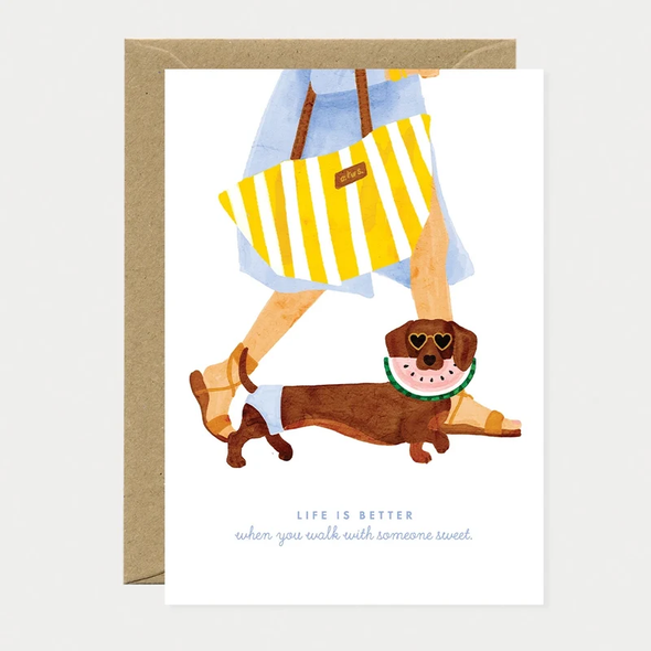 Summer Dachshund - Carte de voeux