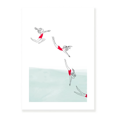 Affiche A4 Plongeuse à la mer
