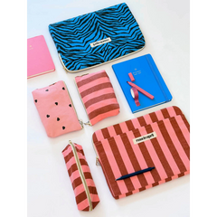Trousse Gaston - Rayures Brick / Pink