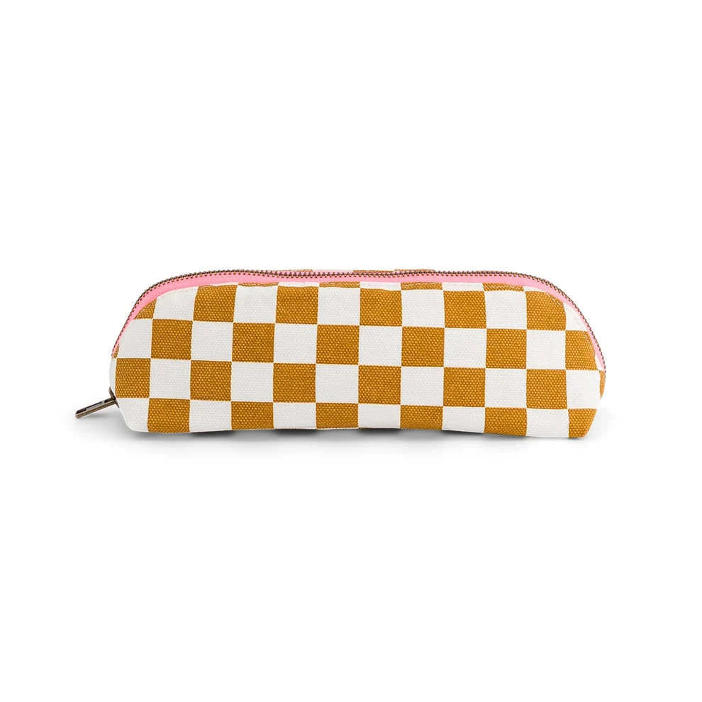 Trousse Gaston - Damier Ecru / Caramel