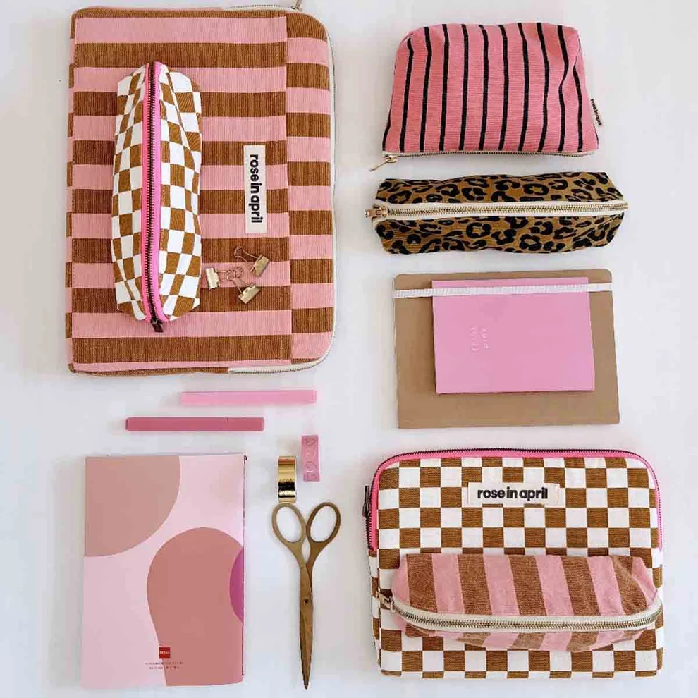 Trousse Gaston - Damier Ecru / Caramel