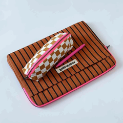 Trousse Gaston - Damier Ecru / Caramel