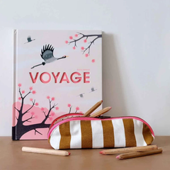 Trousse Gaston - Rayures Ecru / Caramel