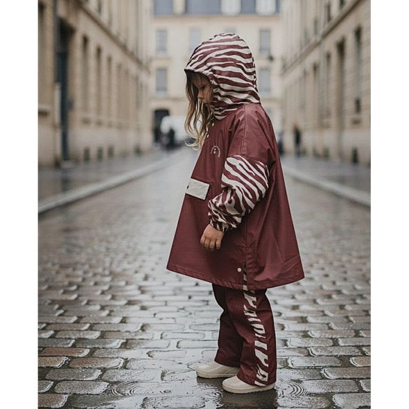 Poncho long Chocolate Zebra Kids