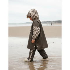 Poncho long Damiers Kaki Kids