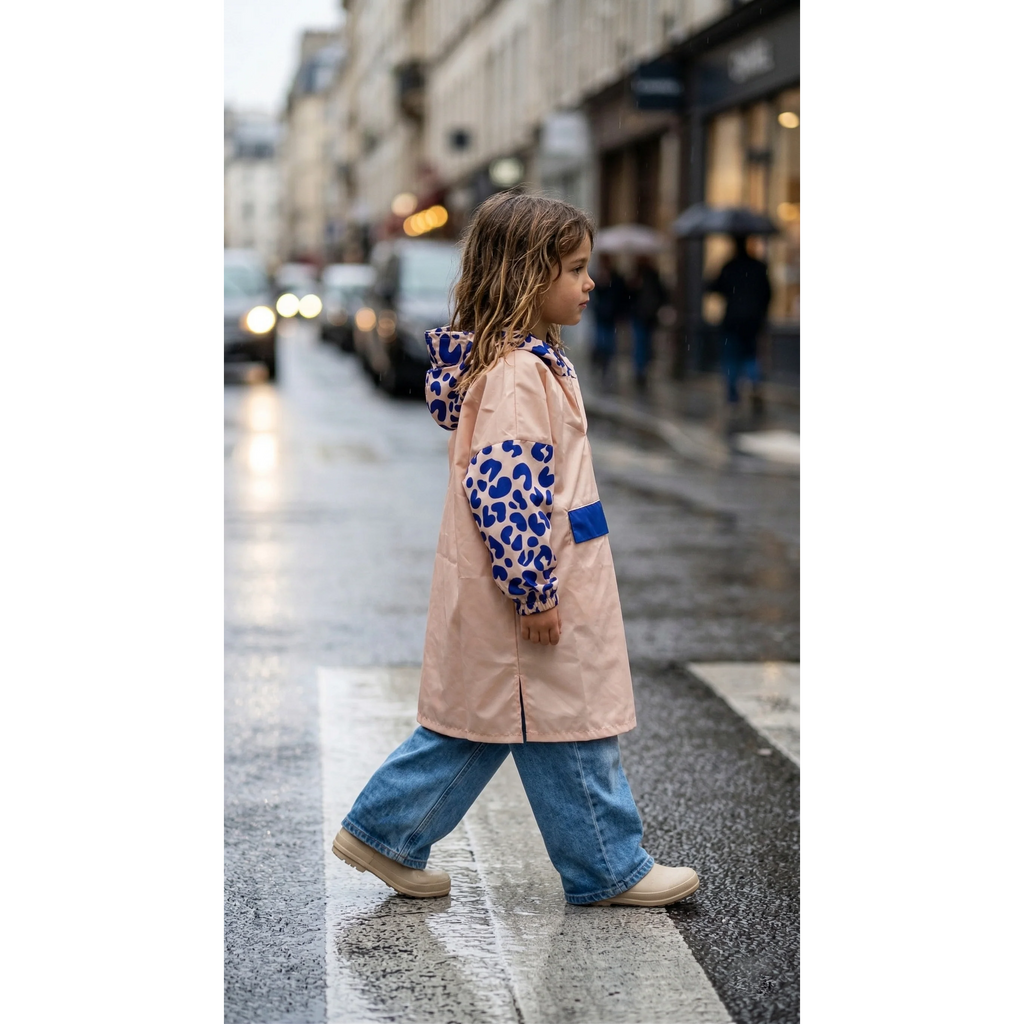 Poncho long Blue Leo Kids