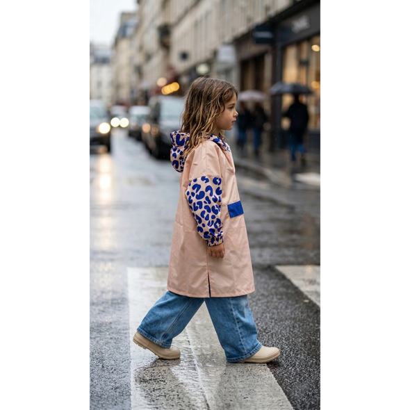 Poncho long Blue Leo Kids