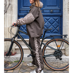 Poncho court Damier Kaki