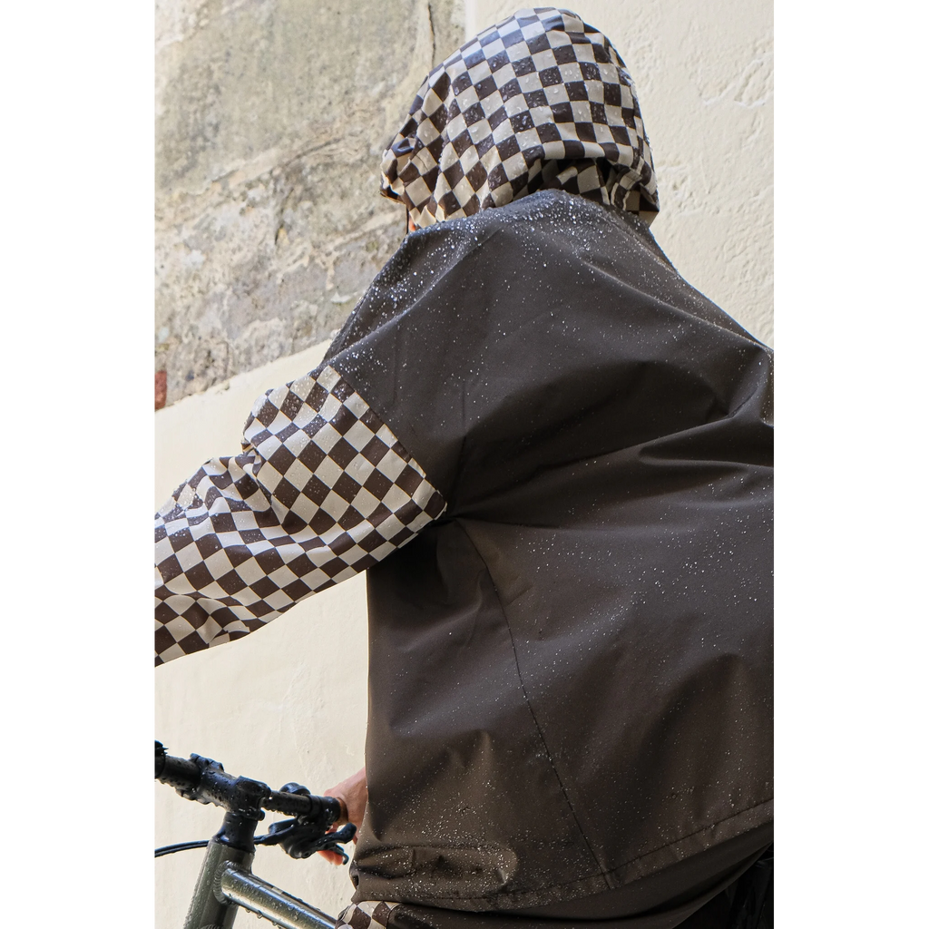 Poncho court Damier Kaki