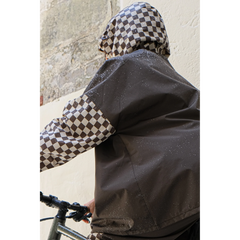 Poncho court Damier Kaki