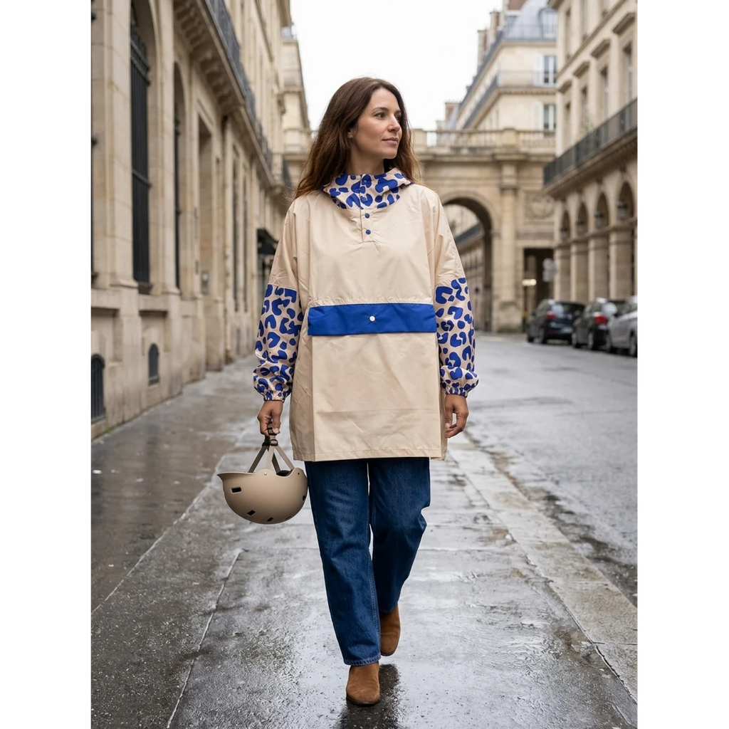 Poncho court Blue Leo