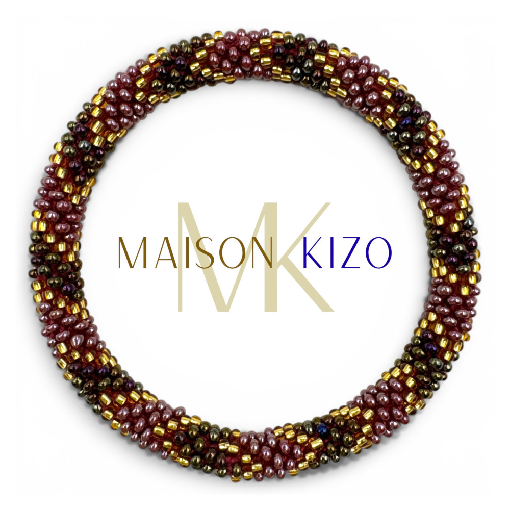 Bracelet népalais Rose, or, marron
