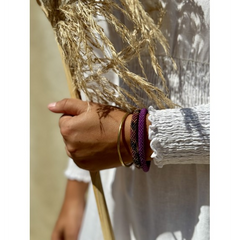 Bracelet népalais Rose, or, marron