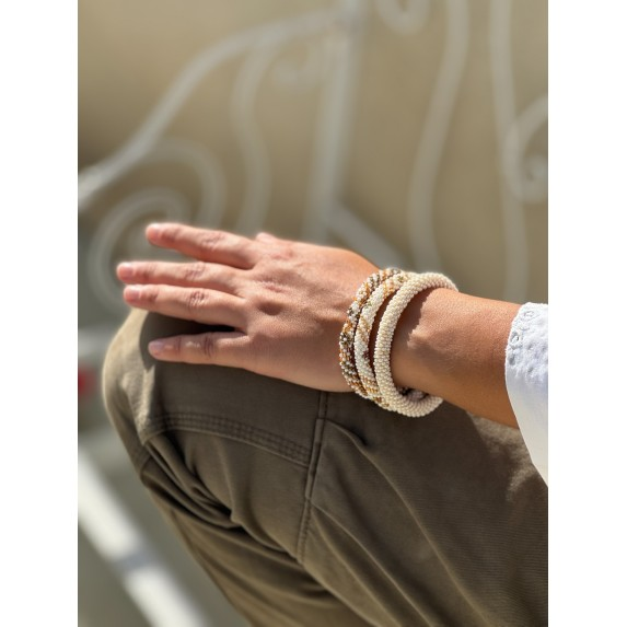 Bracelet népalais Crème