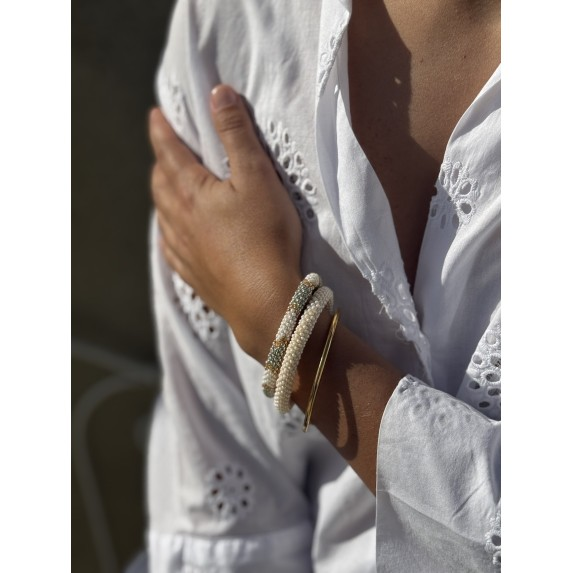 Bracelet népalais Crème