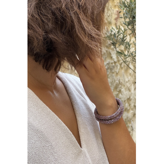 Bracelet népalais Mauve, rose, irisé