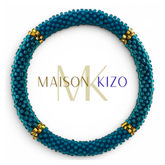 Bracelet népalais Or, bleu
