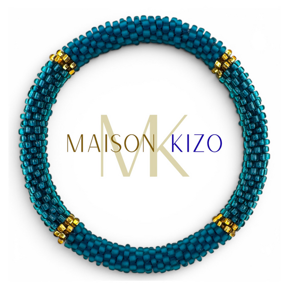 Bracelet népalais Or, bleu