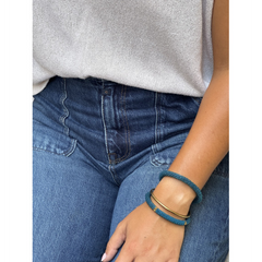 Bracelet népalais Or, bleu