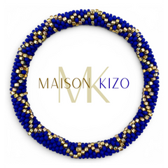 Bracelet népalais Bleu, or