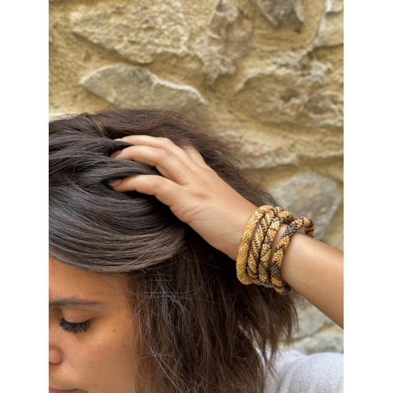 Bracelet népalais Cuivré, corail
