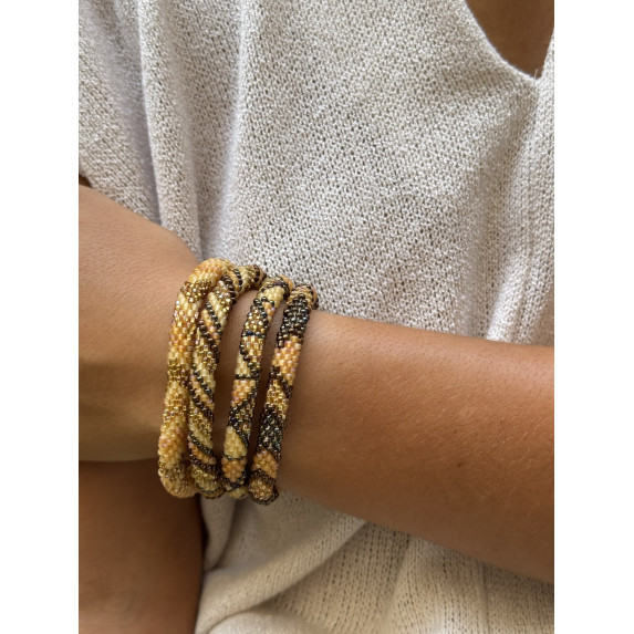 Bracelet népalais Cuivré, corail