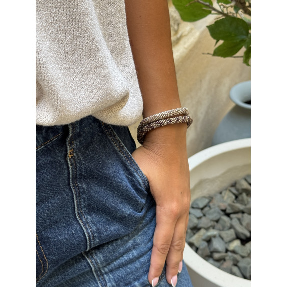 Nepalesisches Armband Rosa, Blau, Gold